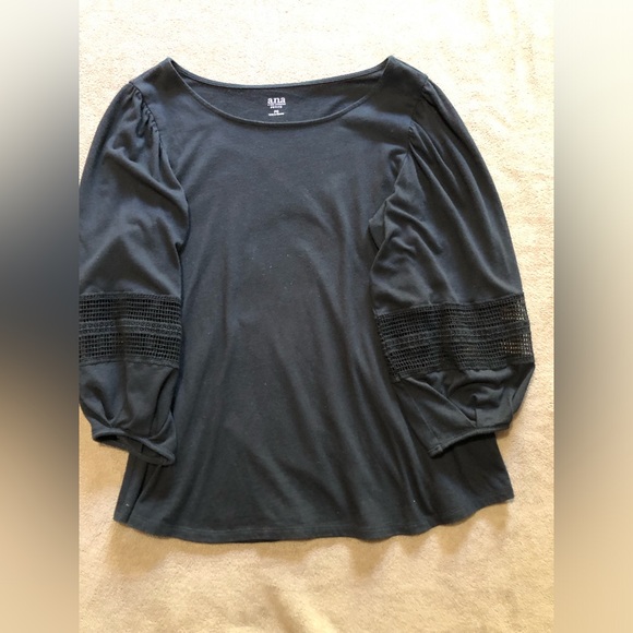 a.n.a.   Black Balloon 3/4 Sleeve tee shirt . Size:petite small. - Picture 1 of 4